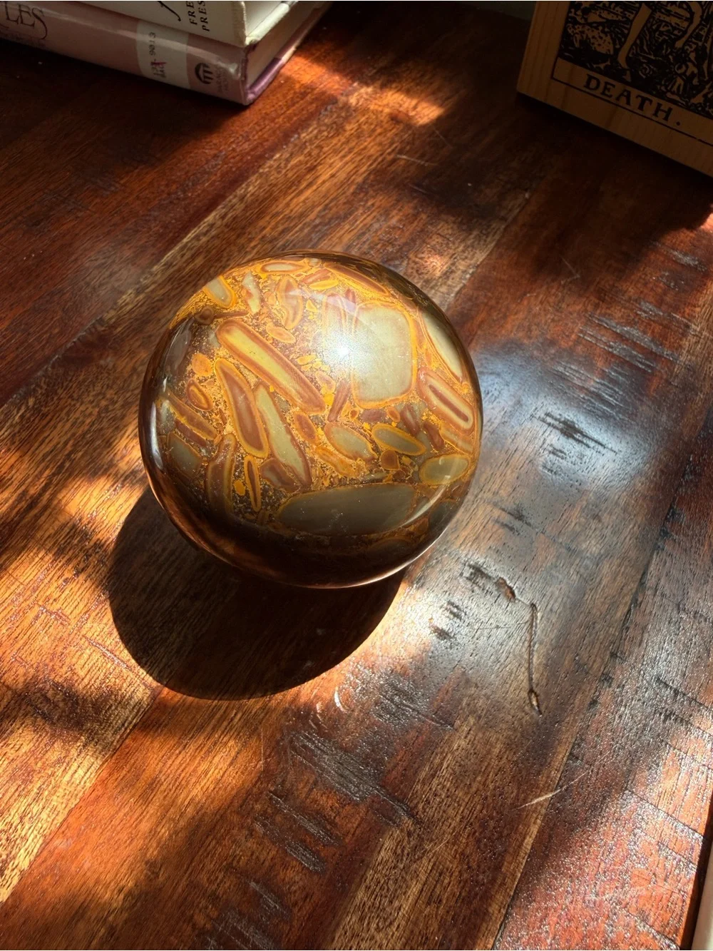✨ Bamboo Jasper Sphere • 438 g • 68.7 mm